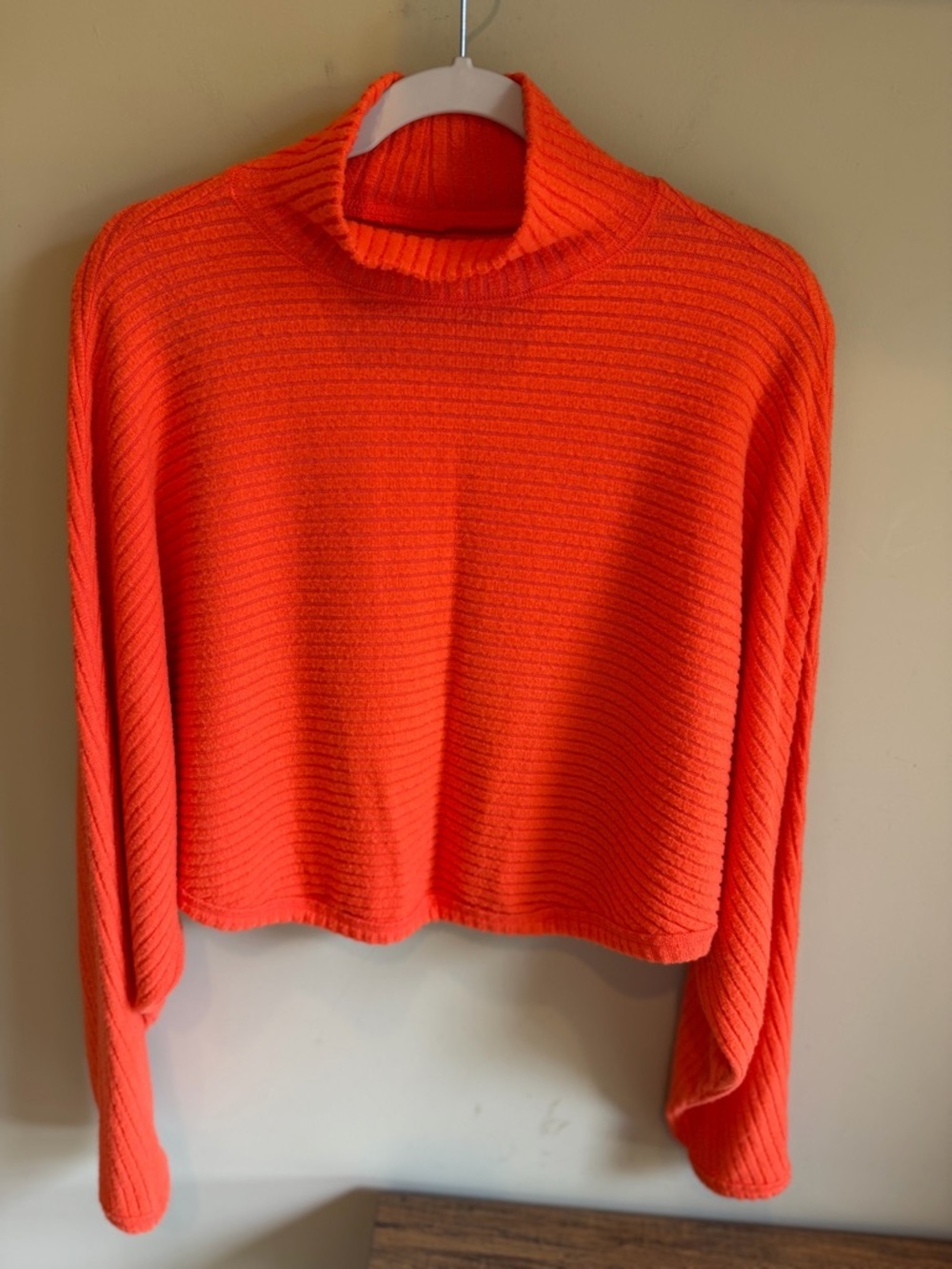 Anthropologie Pilcro Honey Orange Knit Cowl Neck size Medium